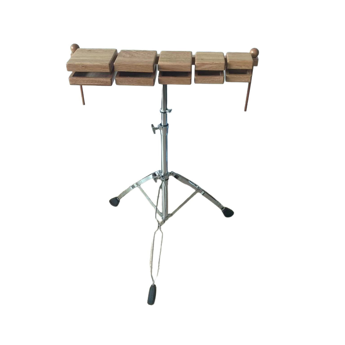 5-Tone Wooden Temple Block with Stand, Orff Music Percussion