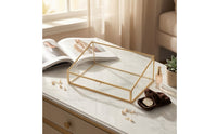 Transparent Jewelry Box with Glass Panels Clear Geometric Display Box Modern Jewelry Display Case Elegant for Dresser
