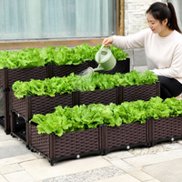 Planter Box Outdoor, Tiered Vertical Garden for Balcony, Stackable Reinforced Raised Base, Dark Brown Vegetable Planting 37-280cm
