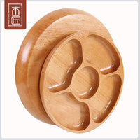 Beech Wood Five-Compartment Snack Tray