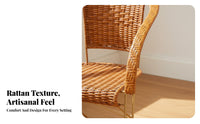 Cantilever Chair Bouncing Design Woven Armchair Breathable Weave Reinforced Frame for Adults, Seniors, Balcony, Bedroom, Garden