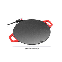 Fast Heating Maifan Stone Electric Pan Easy to Clean Round Electric Grill Multi-Purpose for Party, Gathering