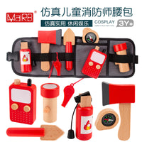 Wooden Role-Play Toy Set for Kids - Firefighter Costume Accessories