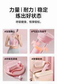 负重呼吸哑铃女士腹式呼吸训练瘦脸减肚收腹盆底肌神器锻炼肺活量 【两个装】蓝+粉/智能款/双吹嘴-100g砝码