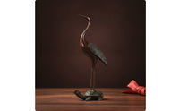 Crane Statue with Turtle Support Decorative Crane Sculpture on the Turtle Artistic Decor for Adults, Study, Living Room, Office