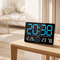 LED Digital Wall Clock Silent Digital Wall Clock 12/24-Hour for Living Room, Bedroom