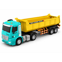 Inertial Toy Truck with Trailer Plastic Transport Truck Toy Friction Powered Interactive for Children, Toddlers, Playroom, Play Mat