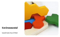 Natural Wood Geometric Block Game Educational Entertainment Geometric Shape Game Creative Play for Children, Preschoolers