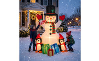 Outdoor Inflatable Snowman with Penguins Festive Christmas Inflatable Snowman Oversized Holiday Display Long-Lasting for Garden