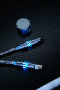 JKDK HMLAB Black-Gold Edition Mechanical Keyboard Cable with Dual Connectors, 8K Support