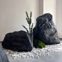 Simulated Black Mountain Stone Floor Decoration