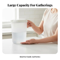 Refrigerator Drink Pitcher with Lid Heat Resistant Cold Water Pitcher Food-Grade PP Material Large Capacity Beverage Jug for Restaurant, Bar