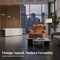 French Retro Design Upholstered Armchair Vintage and elegance Single Sofa Deep Seat Lounge Chair dense Foam pad for Interior Designers, Business Owners, private club, Hotel Lobby, Reception Area, Living Room