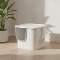 Semi-Enclosed Litter Box Spacious Pet Supply Open for Home