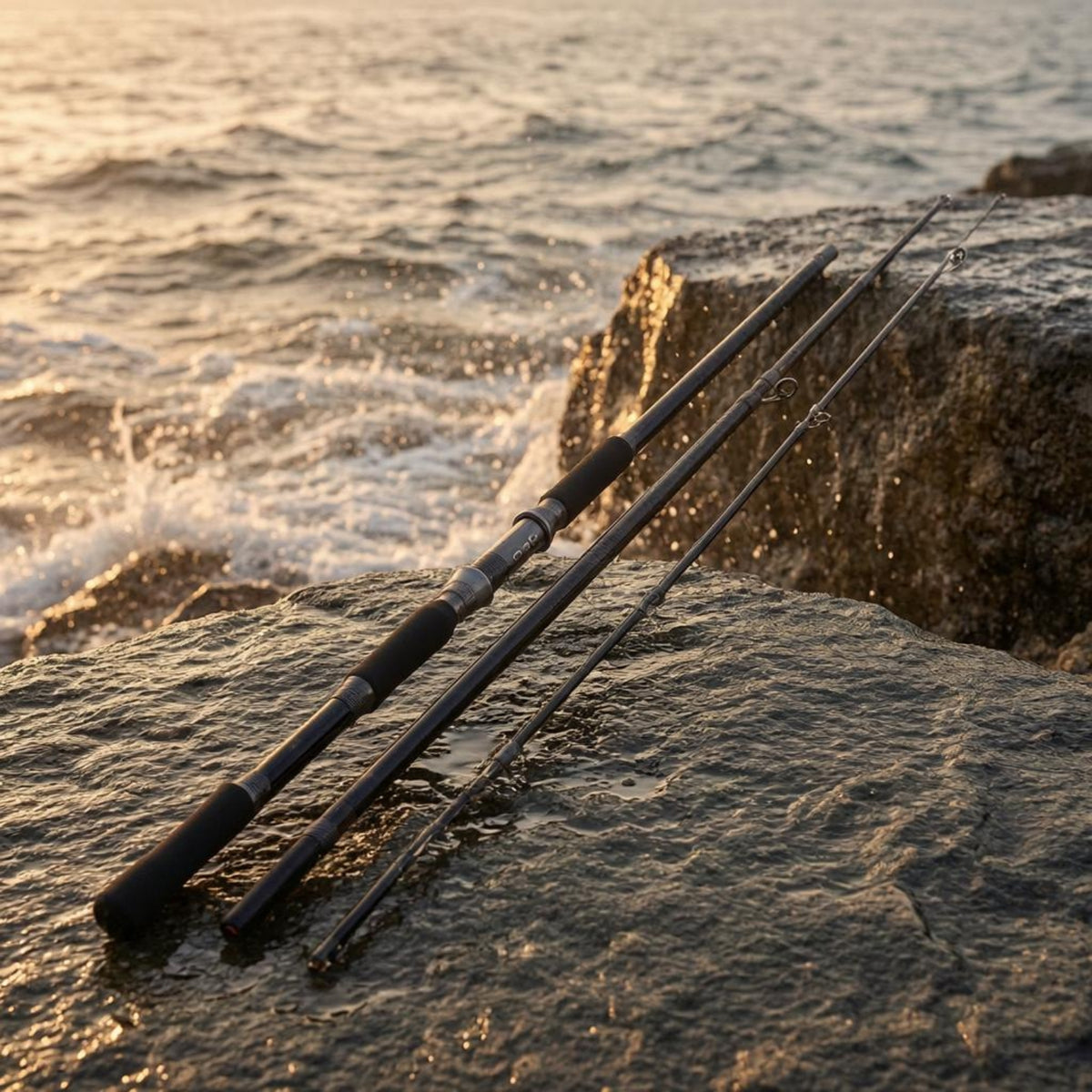 Carbon-Fiber Long-Cast Fishing Rod Line Guides Three-Section Fishing Rod Sturdy Outdoor Gear Comfortable Grip