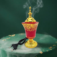Plug-in Electric Incense Burner Ornate Ceramic Incense Burner Glossy No Open Flame for, Meditation