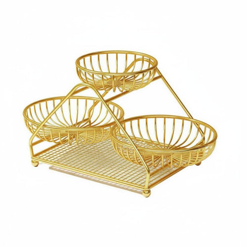 3 Tier Fruit Basket Versatile Use Tiered Serving Stand Space-Saving for Kitchen