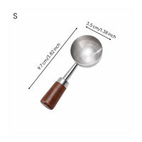Walnut Handle Coffee Spoon Long Handle Coffee Bean Spoon for Cafe, Office Pantry