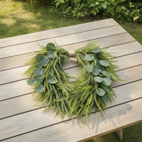 Heart-Shaped Wreath Easy to Hang Fern and Eucalyptus Wreath Full for Entryway