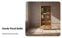 USA-inspired design 5-Tier Open bookshelf assembly-freestanding bookshelf Large Capacity Storage Furniture Multi-Functional for Book Lovers, Office Workers, Homeowners, Study Room, Bedroom