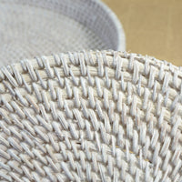 2 Pieces Round Rattan Tray Handwoven for Home Organization