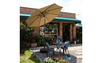 Outdoor Umbrella with Base Heavy Duty Tilting Patio Umbrella Windproof for Homeowners, Cafe Owners, Backyard, Terrace, Courtyard