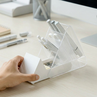 Pen Holder Desk Organizer, Student Dorm Desk Organizer, Pencil Holder for Student Desk, Transparent Drawer Stationery Holder