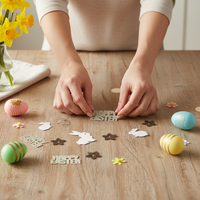 Easter Confetti Festive Atmosphere Bunny and Egg Confetti Mixed Shapes Glitter Easter Table Scatter for Families, Parents, Craft Projects, Gift Filler