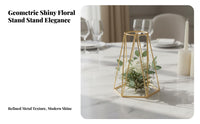 Elegant Design Air Plant Display Holder Minimalist Design Geometric Flower Holder Long-Lasting Iron Metal Floral Display Rack Multipurpose for Wedding Planners, Party Hosts, Home Decor, Reception Hall, Living Room, Inaugural Event