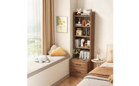 Narrow Bookcase with Drawers Space-Saving Cabinet with Shelves and Drawers Bedside Cabinet with Shelves for Bedroom, Small Areas, Living Room