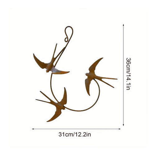 3 Swallows Wall Hanging Ready to Hang Swallow Wall Art Weather-Resistant