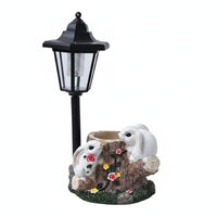 Solar Hare Statue Gift Idea Hare Solar Light Welcome Sign Garden Decor for Pathway