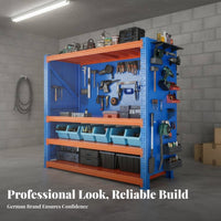 Pegboard Tool Organizer High Load Capacity Multi-Layer Storage Rack Flexible Configuration Heavy Duty Metal Shelf for Mechanics, Warehouse, Stockroom