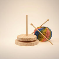 Wooden Yarn Spool Stand Effortless Rotation Spindle Stand Stable Base