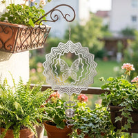 Pastoral Metal Garden Ornament, 15cm Rotating Garden Decor, Wind Sculpture for Outdoor Decoration, 3D Effect Yard Decor