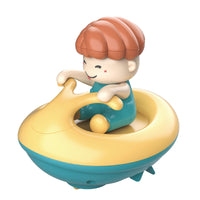 Children's Bathroom Fun Surfing Boat with Wind-Up Dinosaur Spray Toy