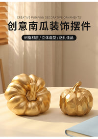 Nordic Style Gold Resin Pumpkin Decorative Ornament