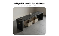 Wabi-Sabi Aesthetic Backless Wooden Bench Solid Wood Construction Vchannel Seat Bench Minimalist Design Entryway Stool Multi-Functional for Interior Decorators, Apartment Dwellers, Homeowners, Dining Room, Bedroom, Hallway, Balcony