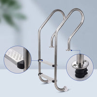 2-Step Pool Ladder Stainless Steel Swimming Pool Ladder with Handrails Polished