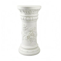 Roman Column Planter Carved Relief Pedestal Planter Pot Ornamental Detailing Ornate Flower Pot for Courtyard
