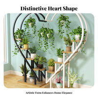 Heart-Shaped Etagere Space-Saving Multi-Tier Planter Rack Easy Assembly