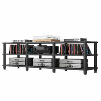 Multi-Tier Equipment Stand Large Capacity Open Shelf High-Fidelity Cabinet Stable Frame 4-Shelf Audio Rack for Home Theater Enthusiasts