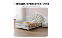 Upholstered Princess Bed Skin-Friendly Upholstery Modern Kids Bed Stain-Resistant Textile children's Furniture for Girls, Teens, Bedroom, Nursery