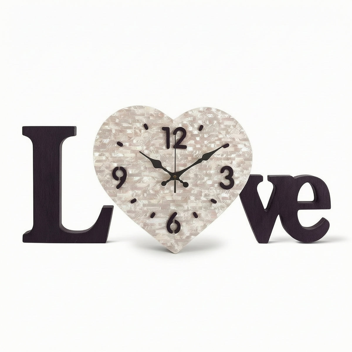 LOVE Letter Wall Clock Noiseless Clock with LOVE Letters Romantic for Living Room