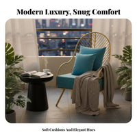 Soft Fabric Upholstery Highspine Barrel Chair Modern Minimalist design Plush Single-Person Sofa Thickly Padded Indoor Furniture Ergonomic Design for Office Workers, Interior Designers, Balcony, Reception Area, perusing corner, Living Room