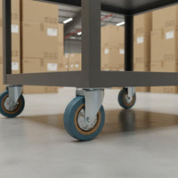 Quiet Rolling Swivel Caster with Brake Non-Slip Threaded Stem Swivel Caster Industrial Cart Wheels for Workshop, Garage