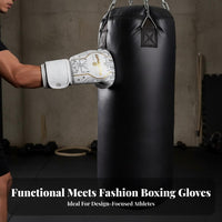 Microfiber Leather Boxing Gloves Wrist Support Muay Thai Gloves Long-Lasting Combat Sports Gear Shock Absorbing for Women, Adults, Professionals, Sparring, Kickboxing
