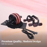 5 Pieces Non-Slip Grip Ab Roller Push up Bar Kit Sturdy Construction Ab Wheel and Push up Bar Set Portable for Beginners