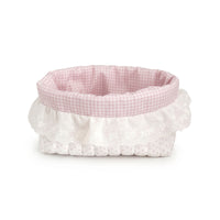 Quilted Textile Basket Dotted Pattern Organizer Bin Lightweight for Desk