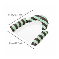 PVC Inflatable Striped Pool Lounger High Buoyancy Mesh Buoy Bed Portable Pool Lounge Easy to Use for Outdoor